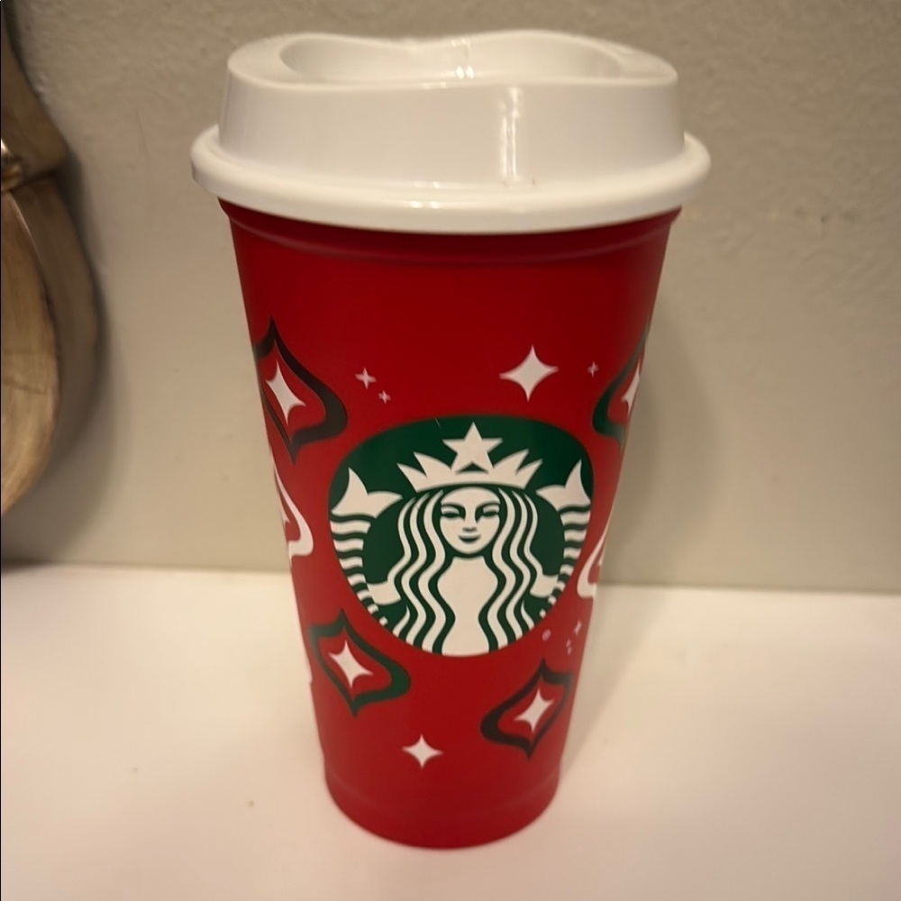Starbucks Festive Red and White Tumbler